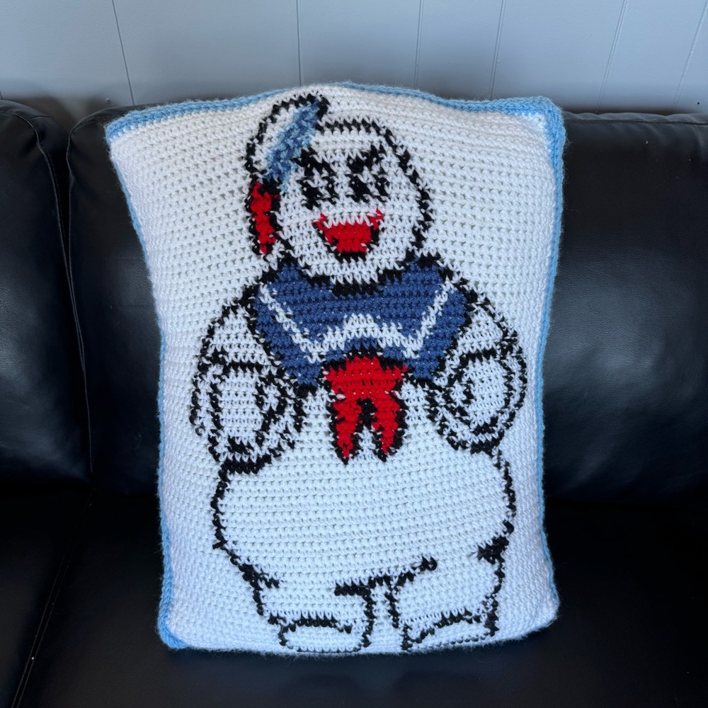 Crocheted Handmade Ghost Busters Pillow